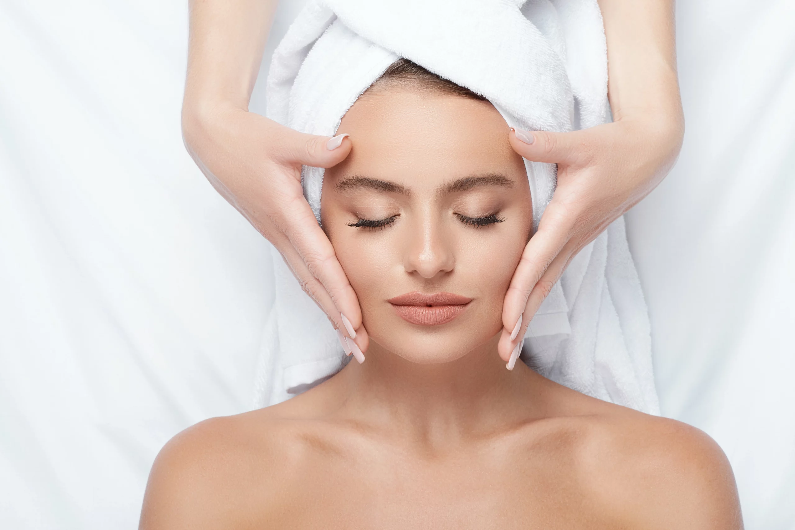 Girl having facial treatment